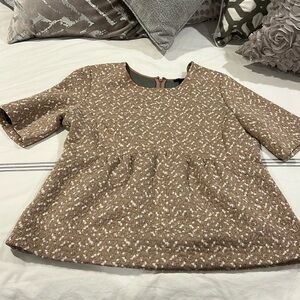 Ann Taylor peplum tailored shirt size L